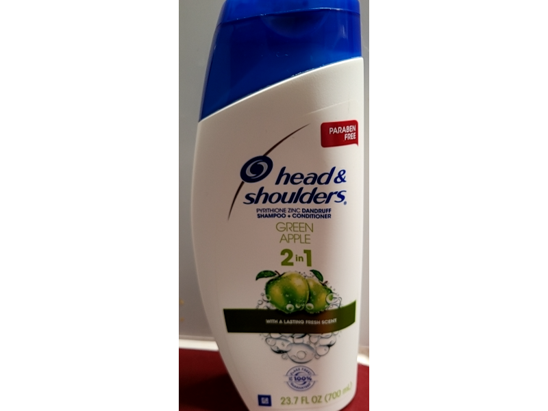 Head & Shoulders 2 In 1 Dandruff Shampoo + Conditioner, Green Apple, 23.7 fl oz/700 mL