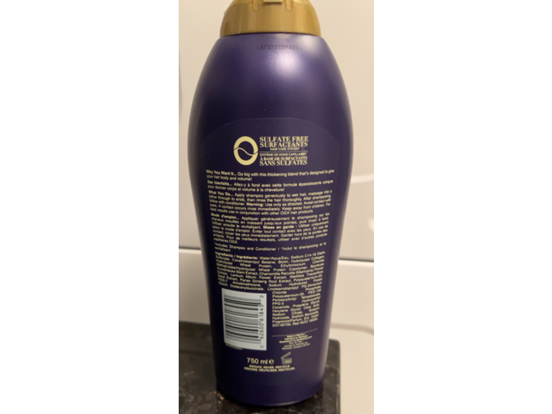 OGX Thick & Full + Biotin & Collagen Shampoo, 25.4 fl oz/750 mL