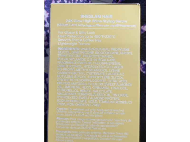 Sheglam Hair 24k Glow High Shine Styling Serum, 1.69 fl oz/50 mL