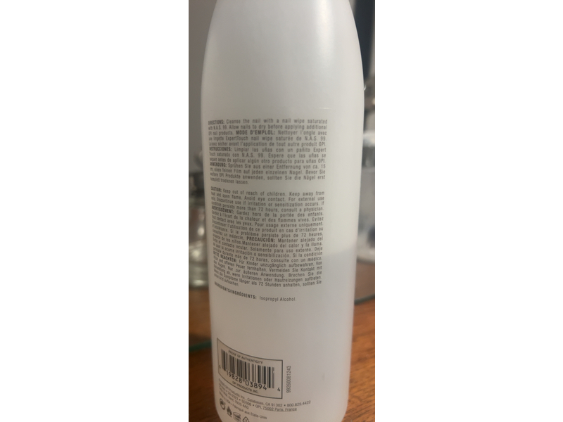 O.P.I NAS99 Nail Cleansing Solution, 15.2 fl oz/450 mL