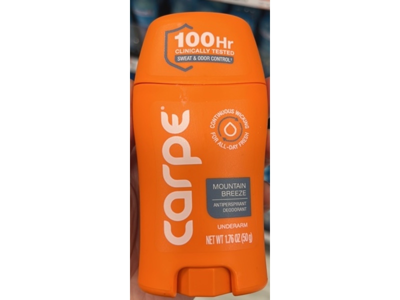 Carpe Antiperspirant Deodorant, Mountain Breeze, 1.76 oz/50 g, Pack Of 3