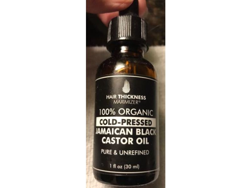 Hair Thickness Maximizer 100% Organic Cold-Pressed, Jamaican Black Castor Oil, Pure & Unrefined, 1 fl oz/30 mL