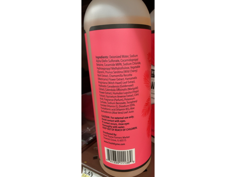 Fresh Thyme Body Wash, Coconut Lemongrass, 16 fl oz/473 mL