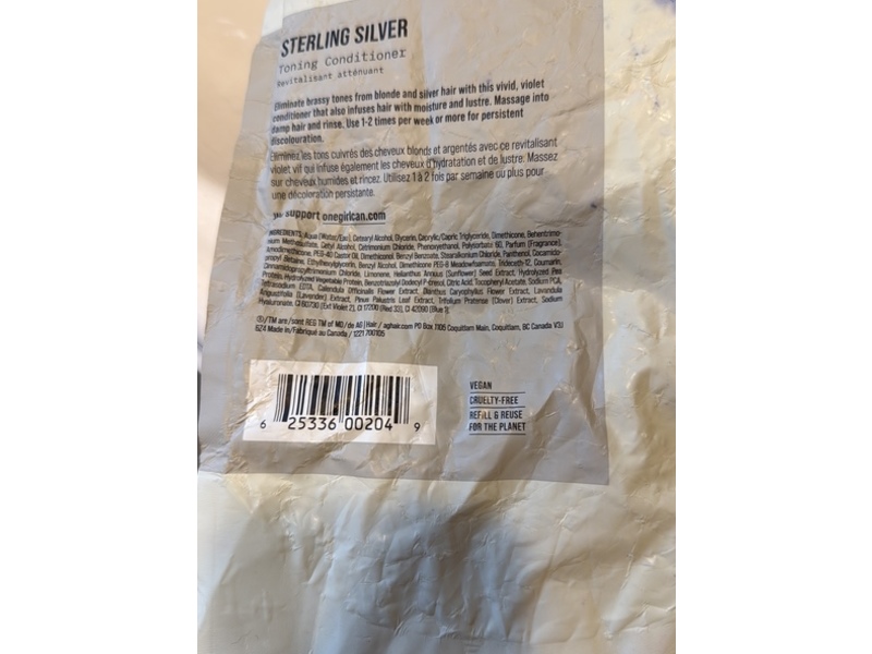 AG Care Sterling Silver Toning Conditioner, 33.8 fl oz/1000 mL