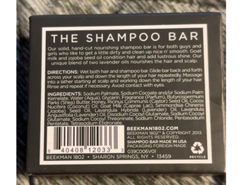 Beekman 1802 Shampoo Bar, Fig Leaf, 3.5 oz/99 g