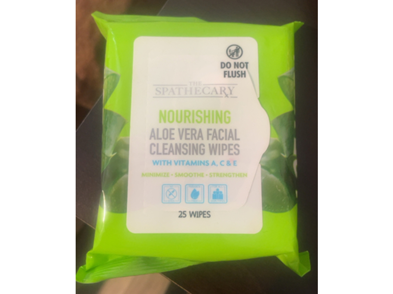 The Spathecary Nourishing Aloe Vera Facial Cleansing Wipes, Vitamin A, C & E, 25 Count