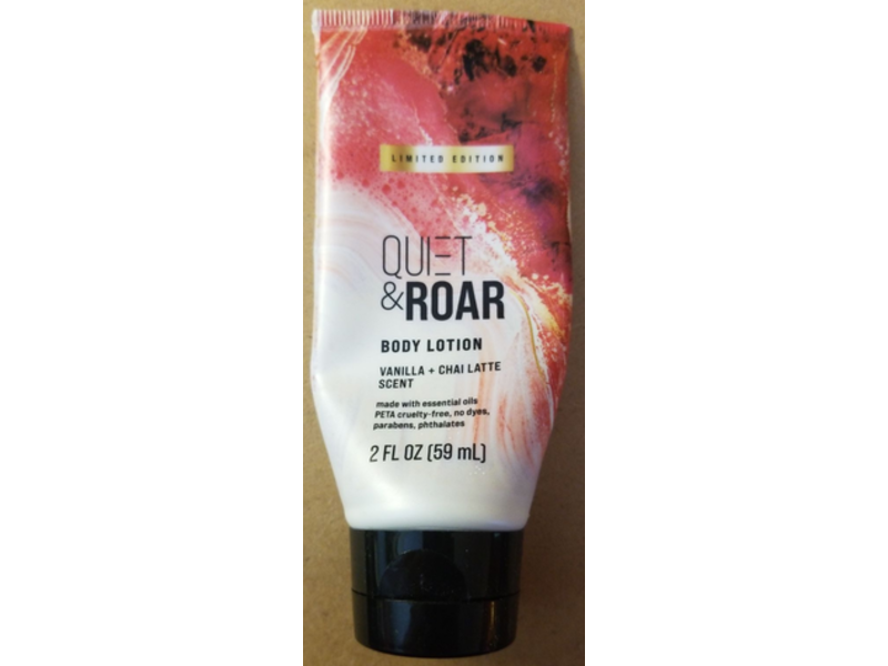 Quiet & Roar Body Lotion, Vanilla + Chai Latte Scent, Limited Edition, 2 fl oz/59 mL