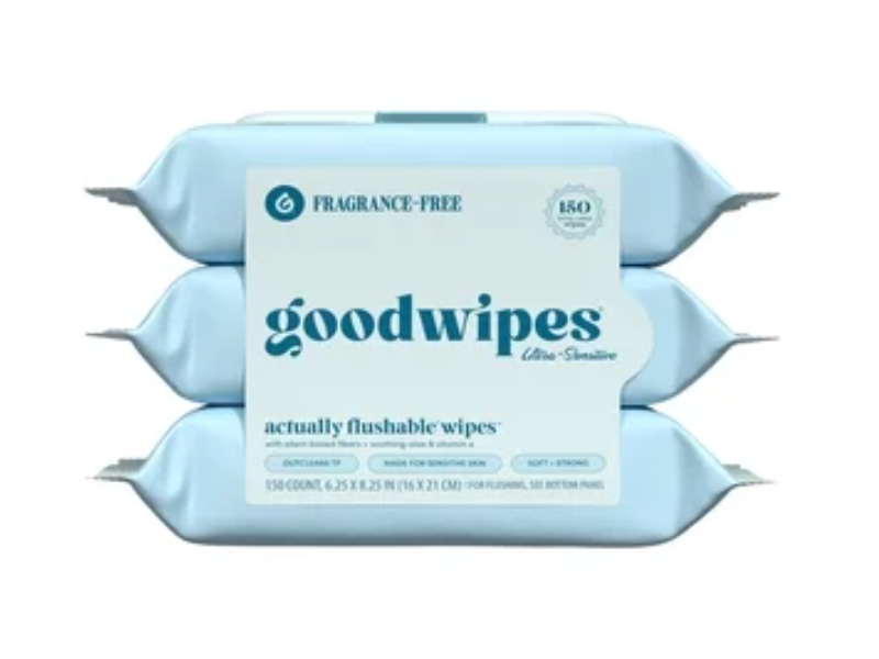 Good Wipes Actually Flushable Wipes, Fragrance Free, 150 Wipes