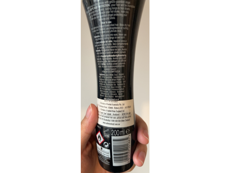 Schwarzkopf Got2b Guardian Angel Heat Protection Hair Spray, 200 mL