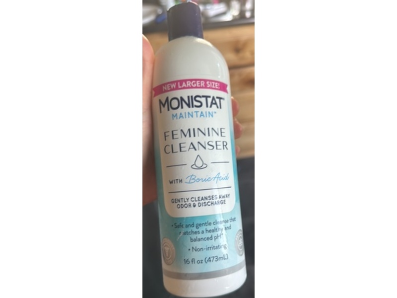 Monistat Maintain Feminine Cleanser, Boric Acid, 16 fl oz/473 mL