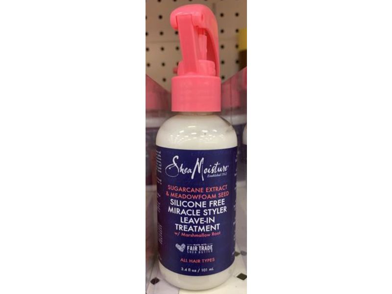 SheaMoisture Miracle Styler Leave-In Treatment, Sugarcane Extract & Meadowfoam Seed, 3.4 fl oz/101 mL