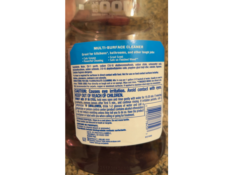 Mr. Clean Multi-Surface Cleaner, Gain Moonlight Breeze, 45 fl oz/1.33 L