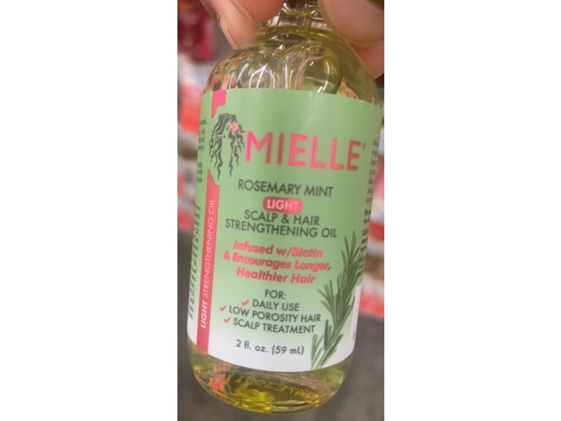 Mielle Scalp & Hair Strengthening Oil, Light, Rosemary Mint, 2 fl oz/59 mL