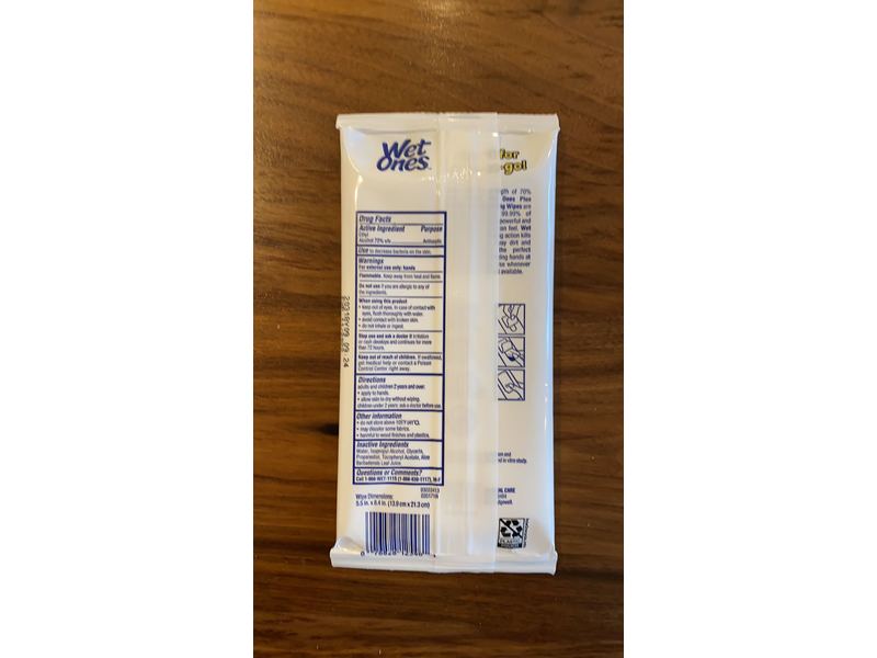 Wet Ones Plus 70% Alcohol, 20 count