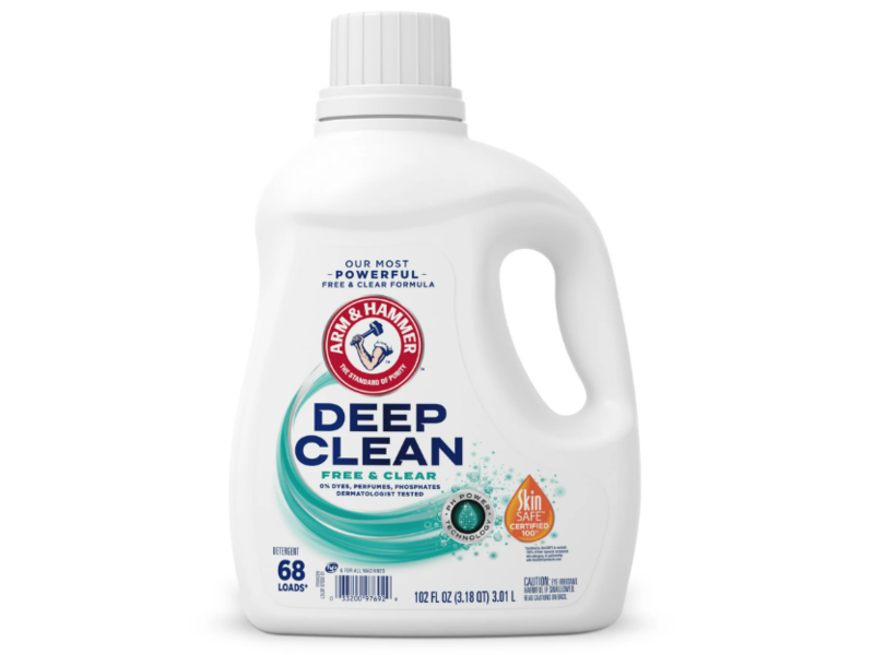 Arm & Hammer Deep Clean Liquid Laundry Detergent, Free & Clear, 68 loads, 102 fl oz/3.01 L