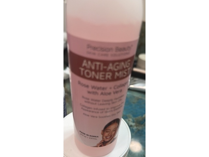 Precision Beauty Anti-Aging Toner Mist, Rose Water+Aloe Vera, 8 fl oz/237 mL