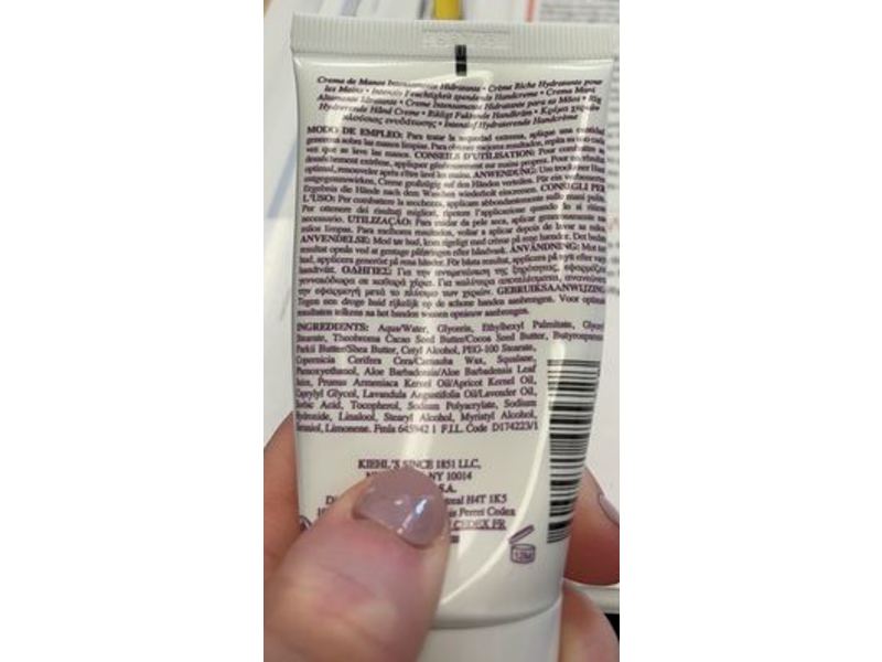 Kiehl's Since 1851 Richly Hydrating Hand Cream, Lavender, 2.5 fl oz/75 mL