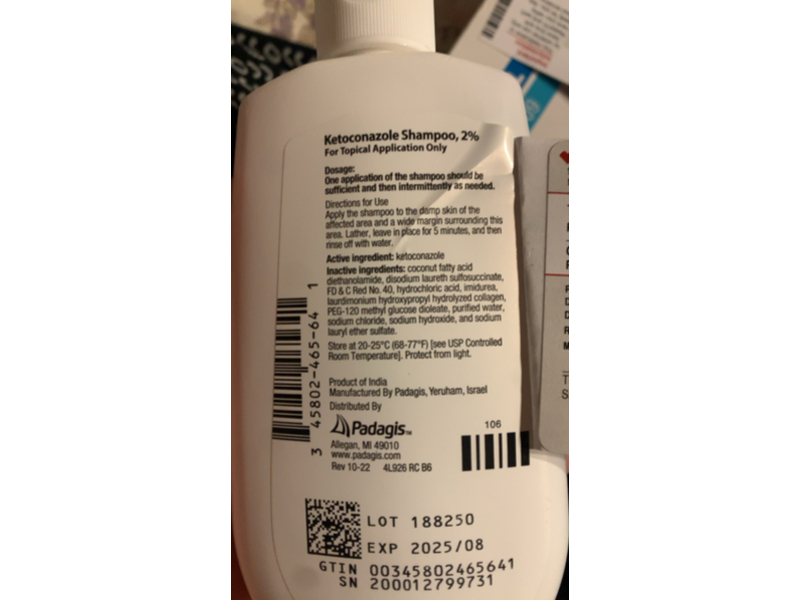 Ketoconazole Shampoo 2%, 4 fl oz, Padagis (Rx