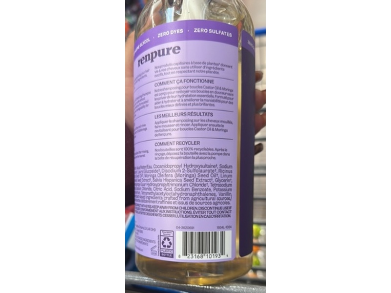 Renpure Curl Enhancing Shampoo, Castor Oil & Moringa, 28 fl oz/828 mL