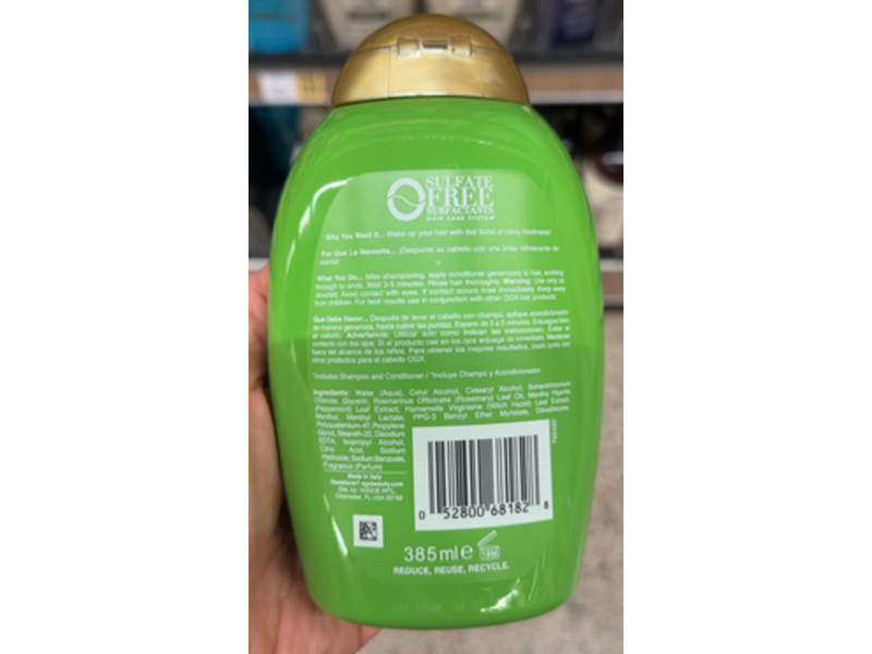 OGX Extra Strength Refreshing Scalp + Conditioner, Rosemary Mint, 13 fl oz/385 mL