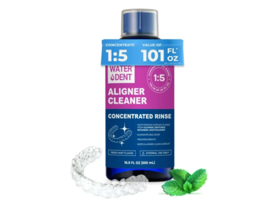 Water Dent Concentrated Aligner Cleaner Rinse, Fresh Mint Flavor, 16.9 fl oz/500 mL, Pack Of 2