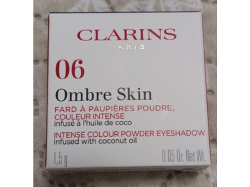 Clarins Paris Ombre Skin Intense Color Powder Eyeshadow, 06 Satin Mocha, 0.05 oz/1.5 g