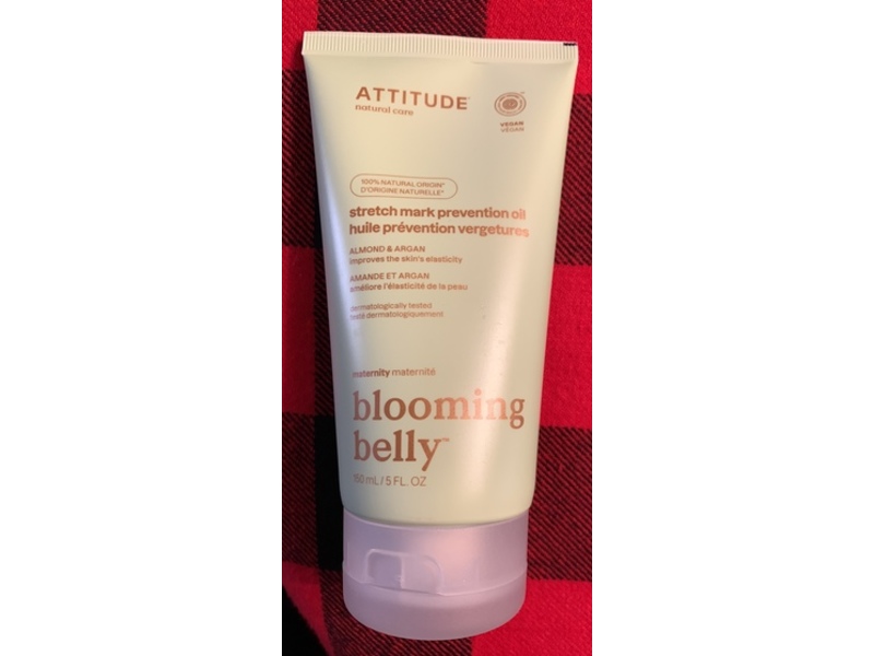 Attitude Maternity Blooming Belly Stretch Mark Prevention Oil, Almond & Argan, 5 fl oz/150 mL