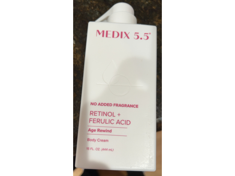 Medix 5.5 Age Rewind Body Cream, Retinol + Ferulic Acid, 15 fl oz/444 mL