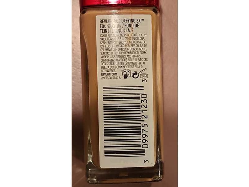 Revlon Age Defying 3X Sunscreen Foundation, 30 Soft Beige, SPF 20, 1.0 fl oz/30 mL