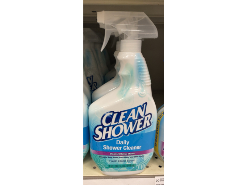 Clean Shower Daily Shower Cleanser, Fresh Scent, 32 fl oz/946 mL, Pack Of 2