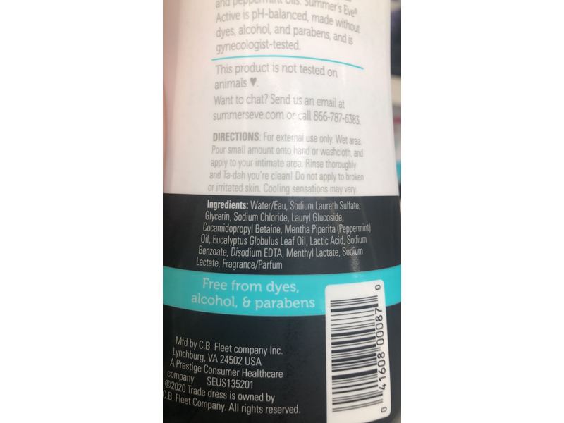 Summer's Eve Active Cleansing Wash, 12 fl oz / 354 mL