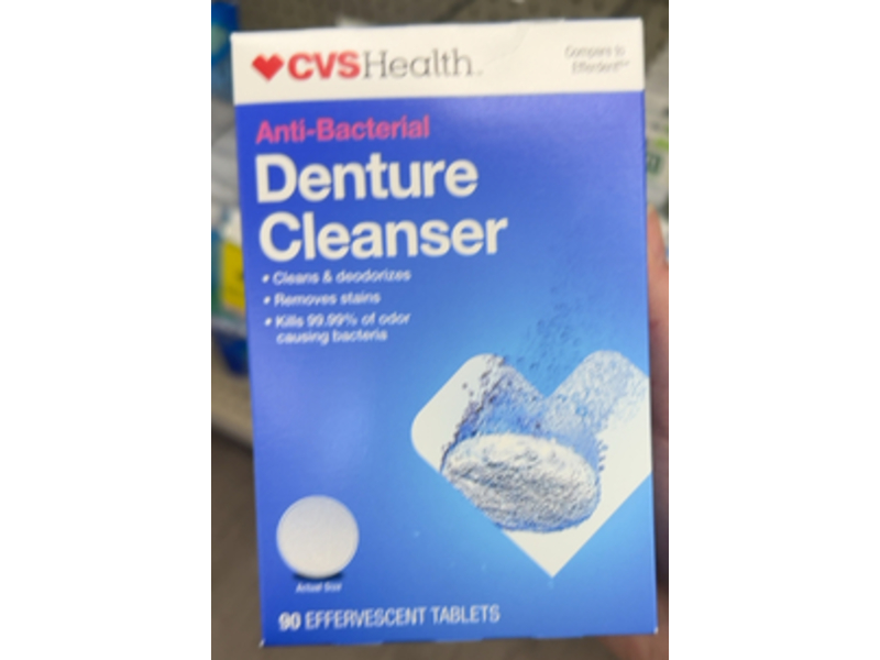 CVS Health Anti - Bacterial Denture Cleanser Effervescent Tablets, 90 Count