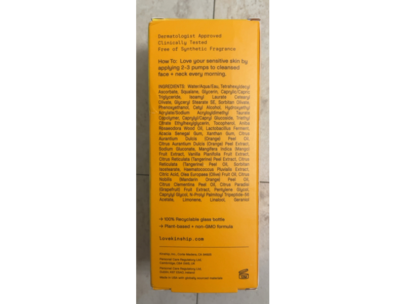 Kinship Brightening Serum, Vitamin C + Red Algae + Collagen Peptides, 1 fl oz/30 mL