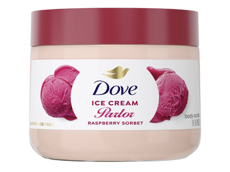 Dove Ice Cream Parlor Body Scrub, Raspberry Sorbet, 15 oz