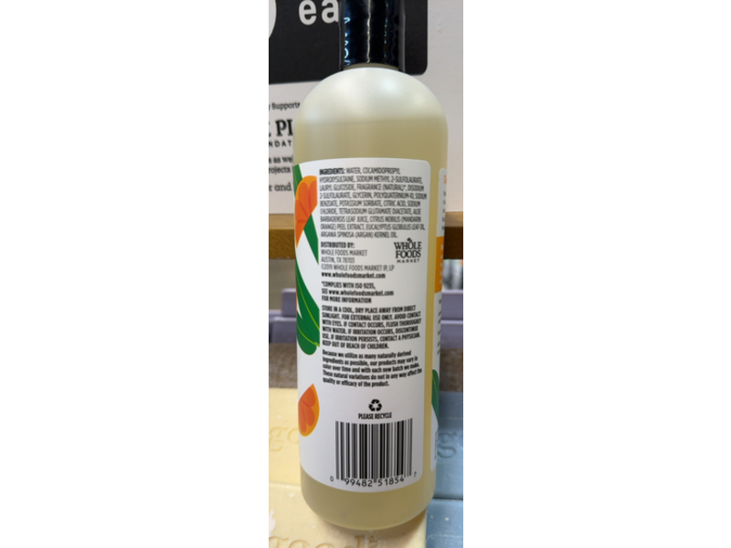 365 Whole Food Market Foaming Shower Gel, Satsuma & Eucalyptus, 16 fl oz/473 mL