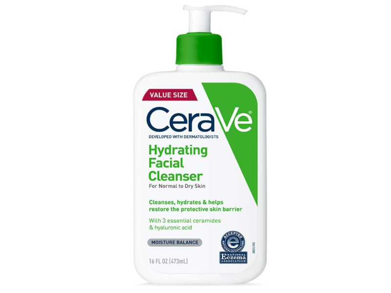 CeraVe Hydrating Facial Cleanser, 16 fl oz/473 mL