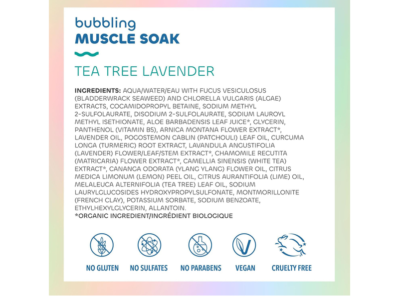 Seaweed Bath Cо. Bubbling Muscle Soak, Tea Tree Lavender, 12 fl oz/354 mL