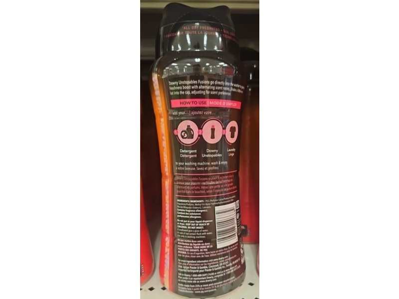 Downy Unstopables Fusions 2 In 1 In-Wash Scent Booster, Sunset & Citrus Scent, 21.1 oz/598 g