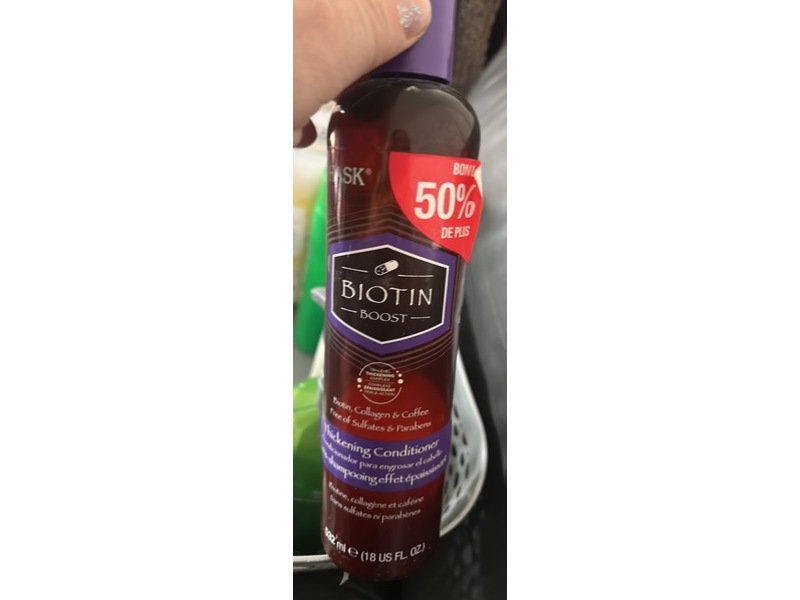 Joico Hask Biotin Boost Thickening Conditioner, Triple Threat Complex, 18 fl oz/532 mL