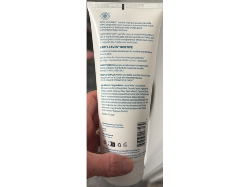 Attitude Baby Leaves Calendula Body Cream, Good Night, 6.7 fl oz/200 mL