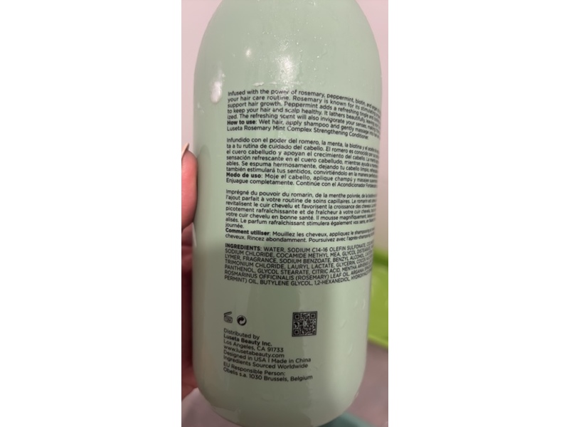 Luseta Rosemary Mint Complex Strengthening Shampoo, 33.8 fl oz/1 L