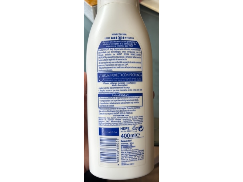 Nivea 72h Intensive Regeneration Body Cream, 400 mL