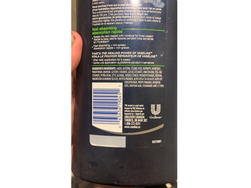 Vaseline Men Fast Absorbing Non Greasy Lotion, 600 mL