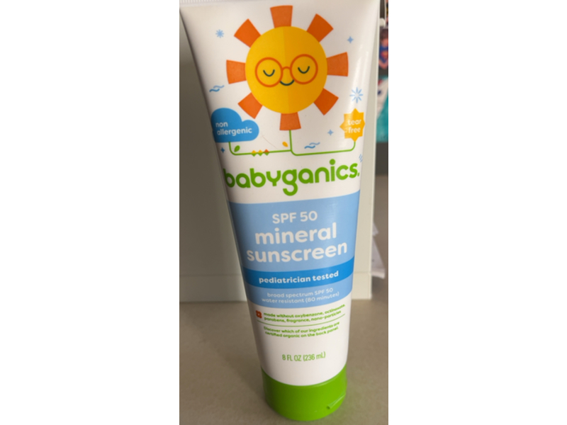 Babyganics Mineral Sunscreen Lotion, SPF 50, 8 fl oz/236 mL