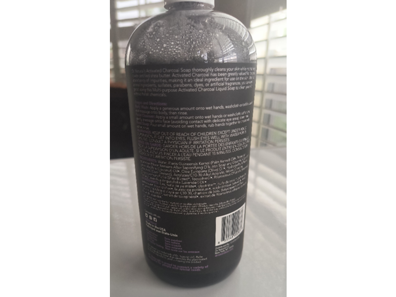 Dr. Natural Activated Charcoal Multi-Purpose Liquid Soap, Lavender, 32 fl oz/946 mL