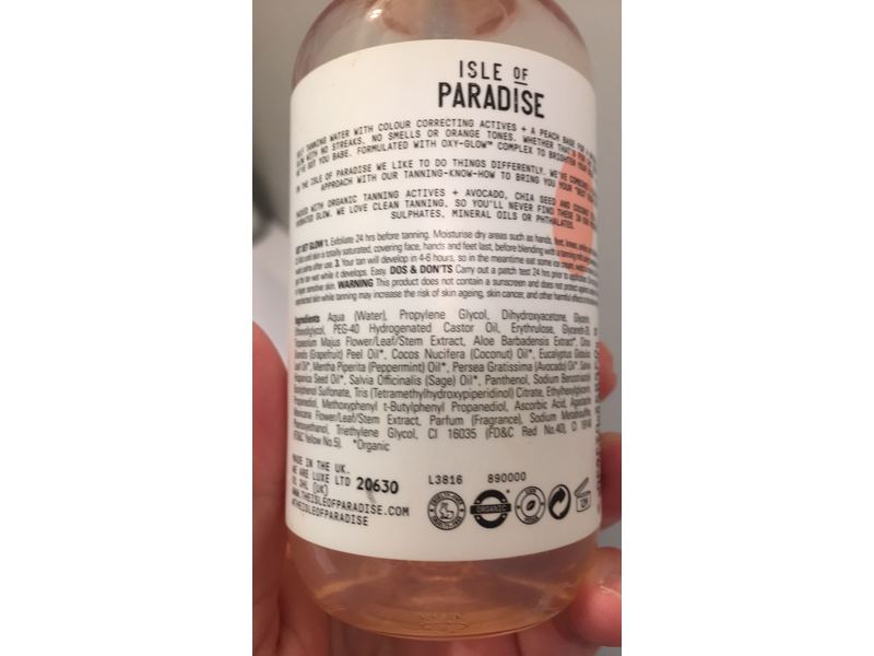 Isle Of Paradise Light Self-Tanning Water, 6.76 fl oz/200 mL