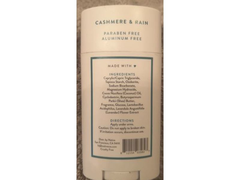 Native Deodorant, Cashmere & Rain, 2.65 oz/75 g