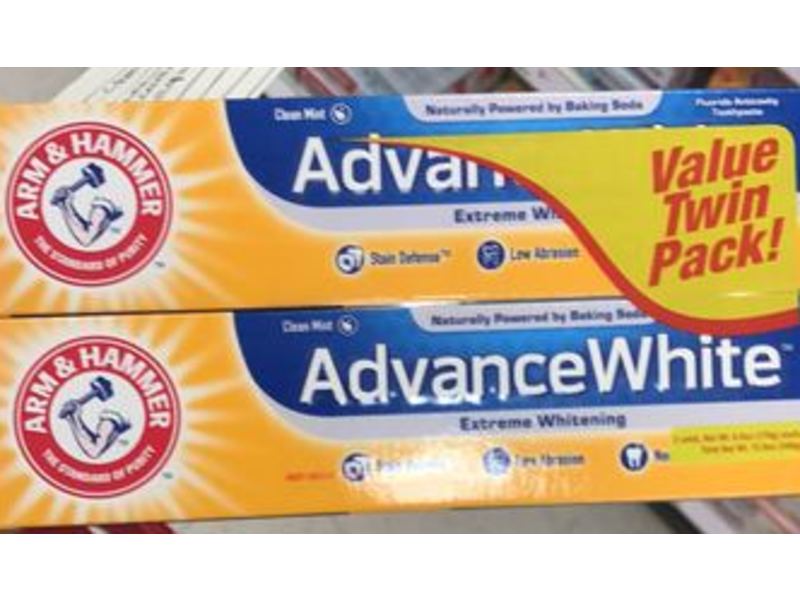 Arm & Hammer Advance White Extreme Whitening Toothpaste, 6 oz/170 g, Value Twin Pack