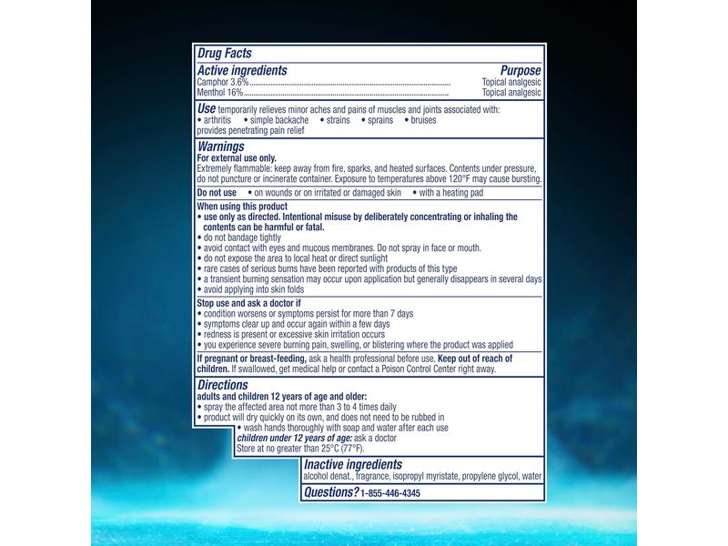 Vicks Vapo Freeze Pain Relieving Spray, Menthol Camphor, 3 oz/85 g