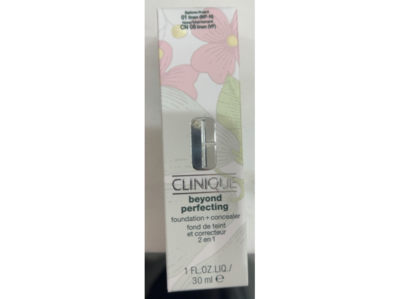 Clinique 2 In 1 Beyond Perfecting Foundation + Concealer, 08 Linen, 1 fl oz/30 mL